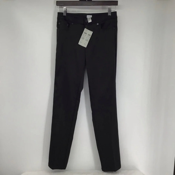 Cache Women’s Satin Pants Black Straight Leg Mid-Rise NWT Size 4 - Picture 1 of 10